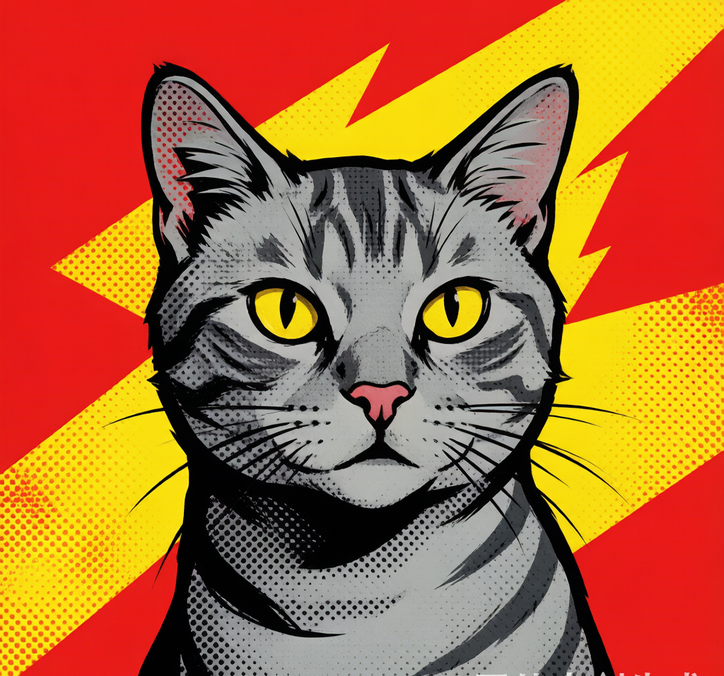 Pop art cat portrait sample