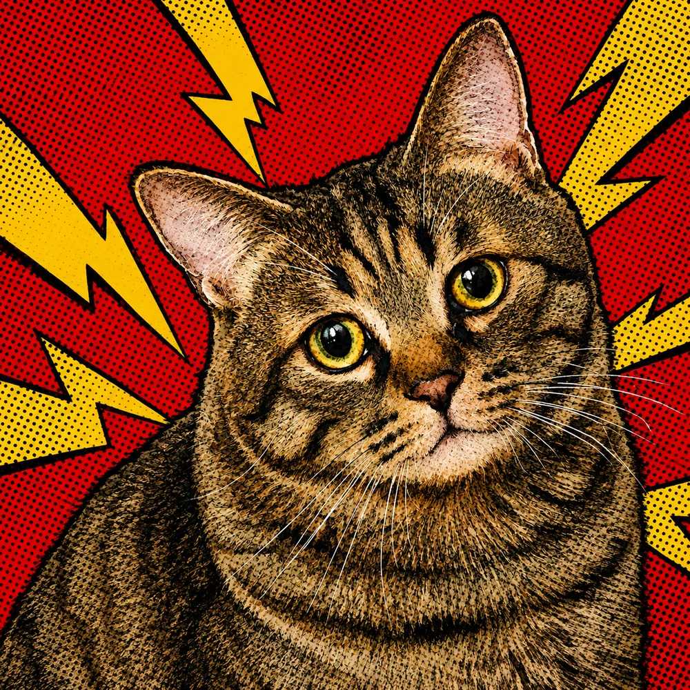 Pop art cat portrait sample