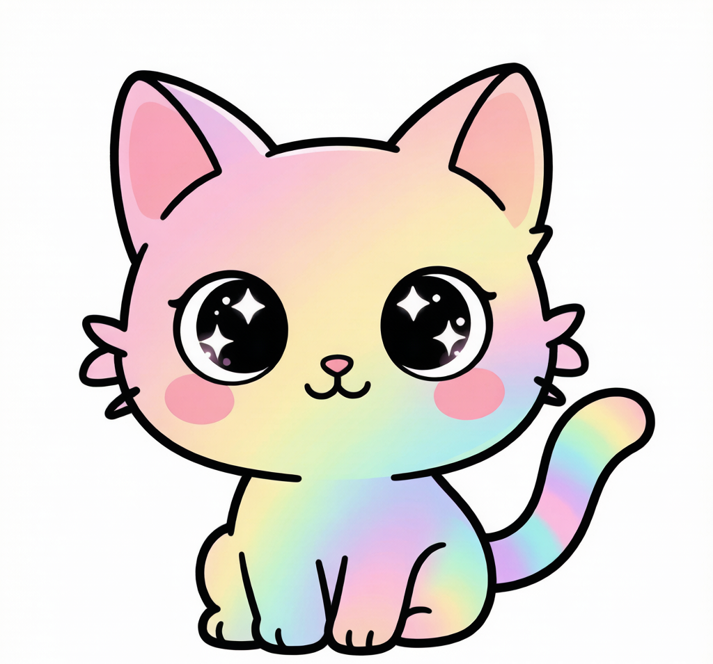 Chibi kawaii cat portrait sample