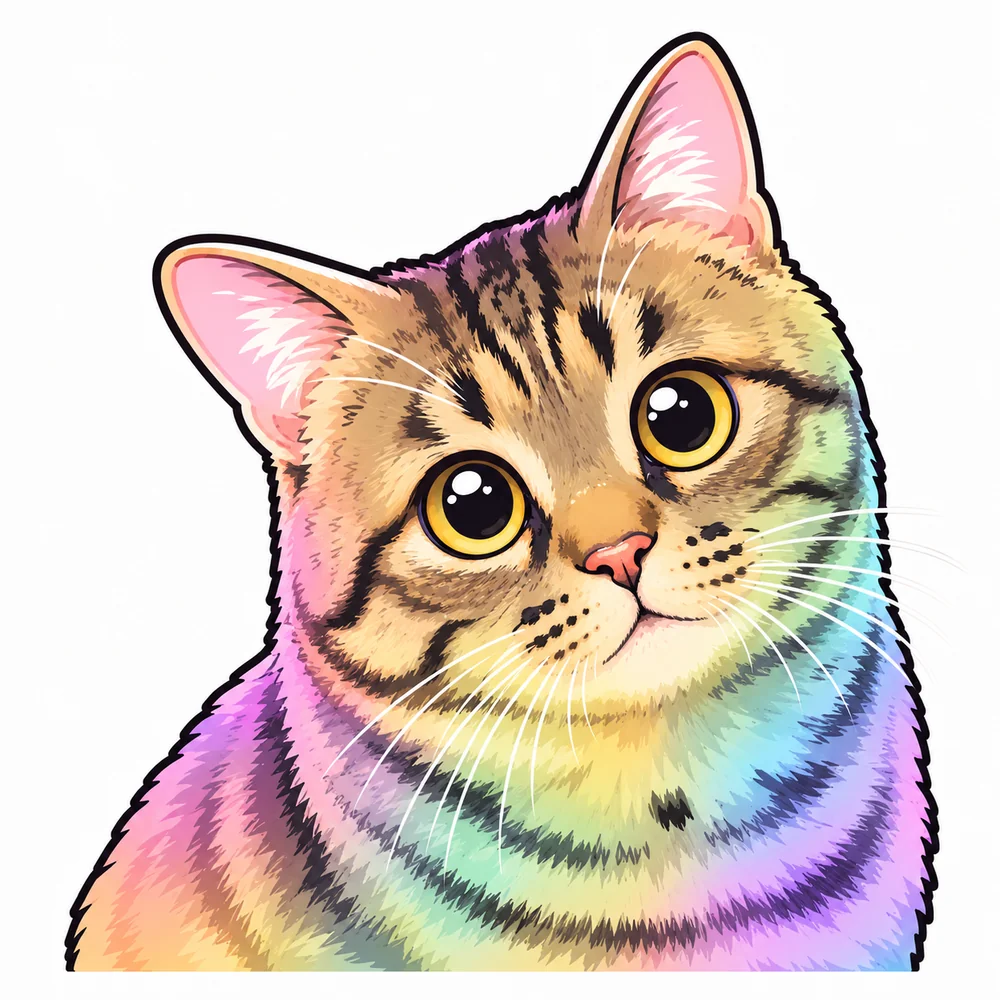 Chibi kawaii cat portrait sample